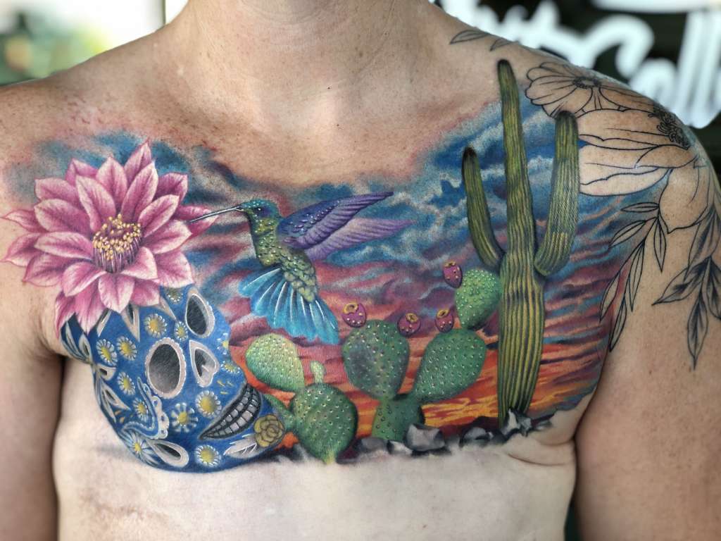 Desert landscape tattoo symbolizing spiritual journey | Tattoo contest |  99designs